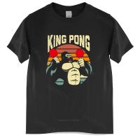 New Arrived Mens t shirt Funny King Pong T-shirt Men Table tennis Paddle Tshirt Gift Idea Homme Black T-shirt euro size