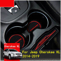 3D ยางสำหรับ Jeep Cherokee KL 2014-2019ประตู Slot Pad ถ้วยเบาะ Groove Mat Lnterior Anti Slip Mat รถอุปกรณ์เสริม