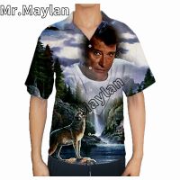 เสื้อ3D Johnny Hallyday ฝรั่งเศสเสื้อฮาวายผู้ชายเสื้อฤดูร้อนแขนสั้น2023โอเวอร์ไซส์5XL เสื้อ234ผู้ชาย