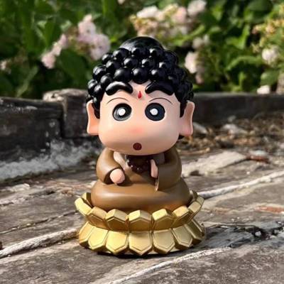 Crayon Shin-chan Cosplay Sakyamuni Action Figure Q Version Model Dolls Gift For Kids Car Decor Ornament Toys