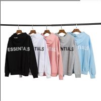 ESSENTIALS multi-line 3M reflective unisex cotton long-sleeved hooded sweater
