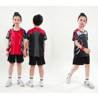 shot goods High Quality 239 Boys Girl Casual Wear Kids Badminton Shirt Baby Training Clothes Sportswear 2XS-5XL