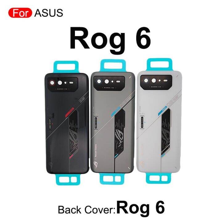 1ชิ้นสำหรับ-asus-rog-phone-6-rog6สีเทาสีดำสีขาวกรอบด้านหลังฝาหลังอะไหล่ทดแทน