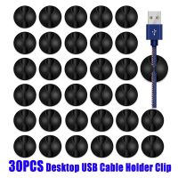 USB Cable Organizer Wire Winder Earphone Holder Cord Clip Office Desktop Phone Cable Silicone Tie Fixer Wire Management 30-1 Buah