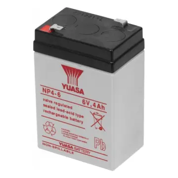 YUASA NP4-6, 6V 4AH (as 4.5Ah & 5Ah) VRLA LEAD ACID RECHARGEABLE UPS BATTERY