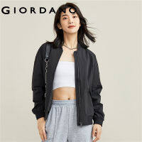 Giordano ผู้หญิง เสื้อแจ็คเก็ตบอมเบอร์คอเบสบอลทรงหลวมหลายกระเป๋า 05371722