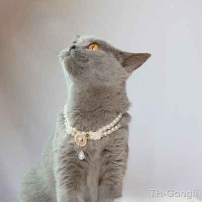【hot】✳✹  pearl necklace cat dog collar pet pendant cute decoration and supplies accessories