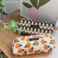 ✱☼◎ Pencil Case Korean Retro Pencilcase Trousse Scolaire Corduroy Pen Case Cosmetic Bag Travel Organizer Bags School Stationery