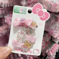 Hello Kitty Hairclips Kawaii Hair Accessories Sanrio Baby Girl Bows Hair Clip Headbands Ties Fashion Hairties Toddler Girl Fall