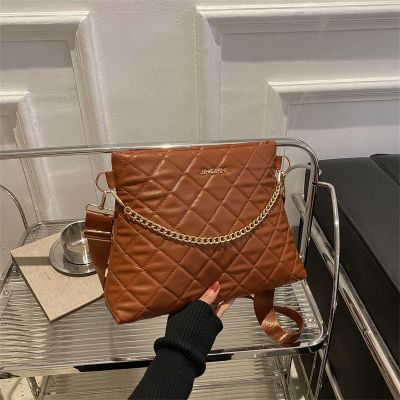 [COD] Lingge solid single shoulder chain bag 2022 new trendy large capacity womens foreign style fashion clutch
