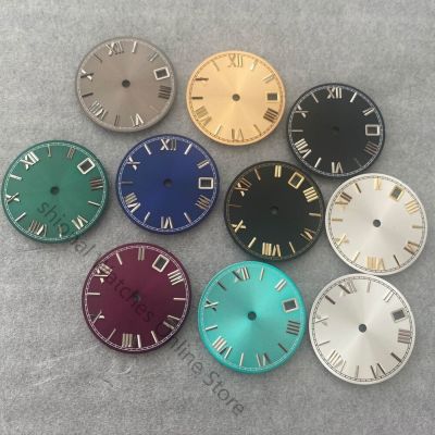 28.5Mm Dial Roman Scale Watch Dial Real Nail Modified Replacement Watch Faces With Calendar Window For NH35/NH36/4R/7S Movement