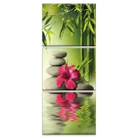 3PCS Green Serenity Zen Wall Art paintings Print Flowers&amp;Bamboos&amp;Stones on Canvas Home Decor for Living Room Decoration