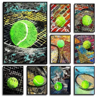 ลูกเทนนิสความละเอียดสูงผ้าใบศิลปะ-สไตล์นอร์ดิกที่ทันสมัยสำหรับตกแต่งบ้านเหมาะสำหรับผู้ที่ชื่นชอบเทนนิส