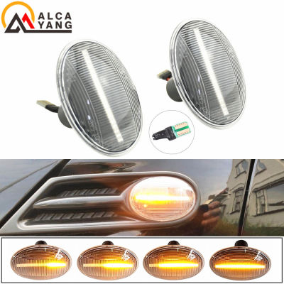 2ชิ้นไหลด้าน Repeater โคมไฟแบบไดนามิก LED ด้านข้างไฟเลี้ยวไฟสัญญาณสำหรับ BMW MINI Cooper R55 R56 R57 R58 R59