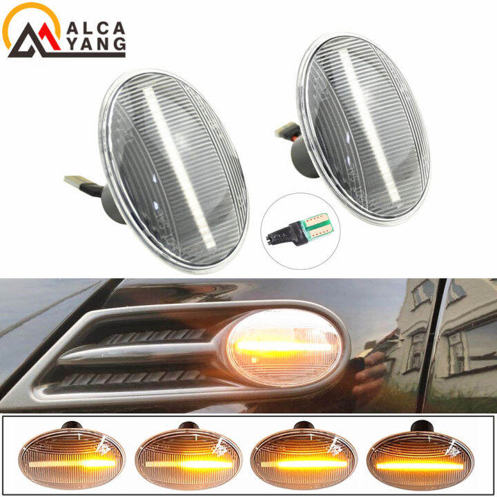 2ชิ้นไหลด้าน-repeater-โคมไฟแบบไดนามิก-led-ด้านข้างไฟเลี้ยวไฟสัญญาณสำหรับ-bmw-mini-cooper-r55-r56-r57-r58-r59