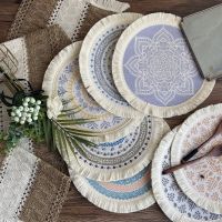 Bohemia Style Table Mat Round Placemat with Tassel Woven Tableware Mat Coffee Mug Dish Pad Coaster Kitchen Home Decoration