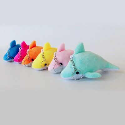 100Pcslot Cute Dolphin Plush Doll Keychain Animal Key Rings For Women Bag PendantS Wedding Party Birthday Gifts