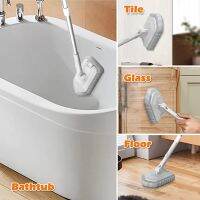 ☇❁■ 2-in-1 Rotate Extendable(up to 123CM) Floor Clean Brush with 2 Replace Heads Long Handle Broom Mop Scrub Brush for Bath/kitchen