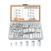 ปลอกข้อต่อจับจีบอลูมิเนียม255ชิ้นสำหรับเชือกลวดและสายเคเบิล M1.5/M2/M2.5/M3/M4/M5/M6