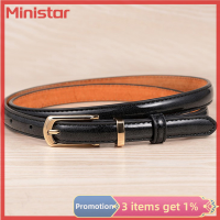 Ministar เข็มขัดแฟชั่นตามธรรมชาติหนัง PU บางสีทึบสำหรับผู้หญิงเข็มขัดชุดประณีต