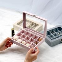 New Velvet Jewelry Box Fashion Portable Jewellery Organizer Storage Stud Earrings Necklace Ring Jewelery Storage Holder Case