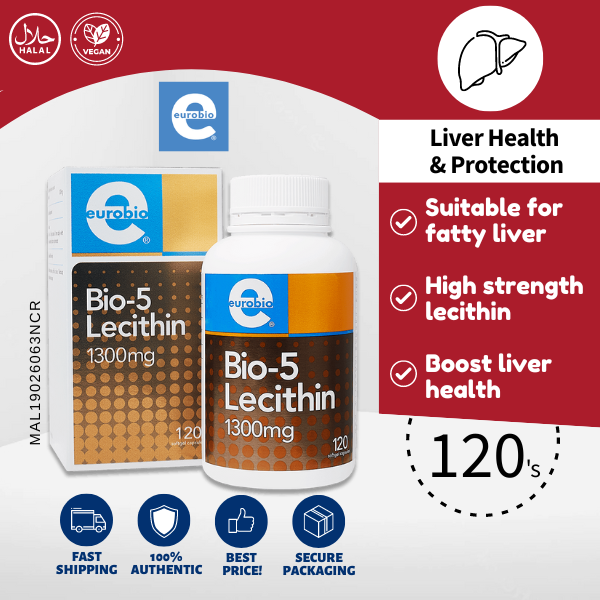 Eurobio Bio5 Soy Lecithin Choline for Immunity and Liver Health 1300mg