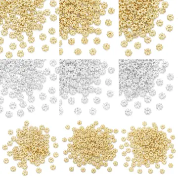 Golden Spacer Beads False Pearl Beads for Jewelry Making Flat