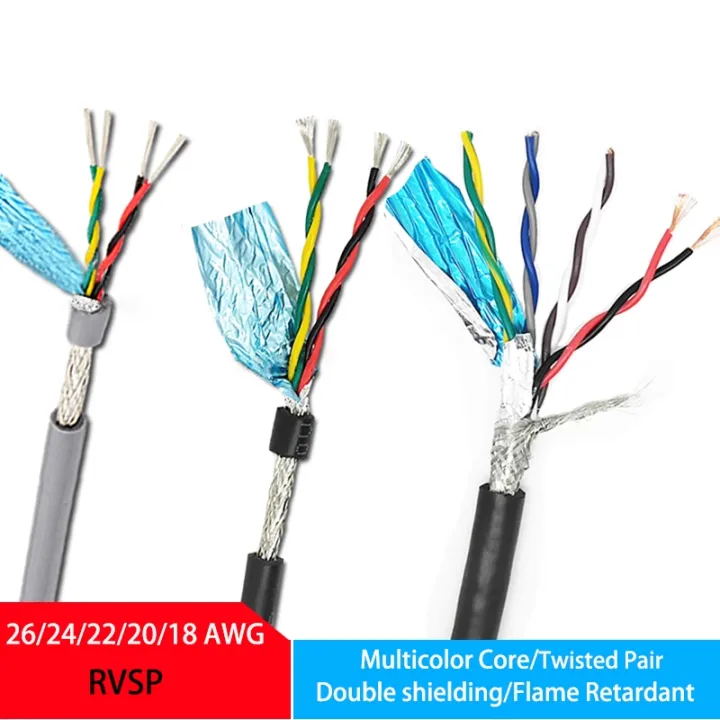 [HOT W] 1/5M RVSP Twisted Pair Shielded Cable 26 24 22 20 18AWG 2/4/6 ...