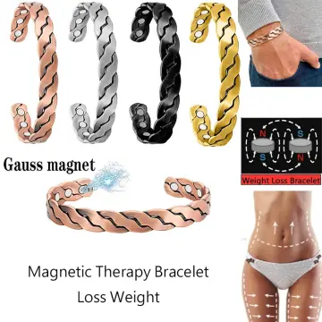 HK 1Pc Magnetic Slimming Ankle Bracelet Black Gallstone Weight