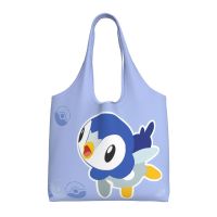 Pokemon Piplup ไหล่ Commuter กระเป๋าผ้าใบกระเป๋าช้อปปิ้งถุงความจุขนาดใหญ่ Tas Jinjing Kanvas