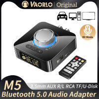 VAORLO จอแสดงผลดิจิทัล LED M5ของแท้บลูทูธ5.0ตัวรับเครื่องส่งสัญญาณเสียง3.5มม. AUX R/l RCA Tf/ U-Disk แจ็คสเตอริโอตัวรับสัญญาณ WIFI ควบคุมด้วยไมโครโฟนสำหรับเครื่องขยายลำโพงในรถยนต์