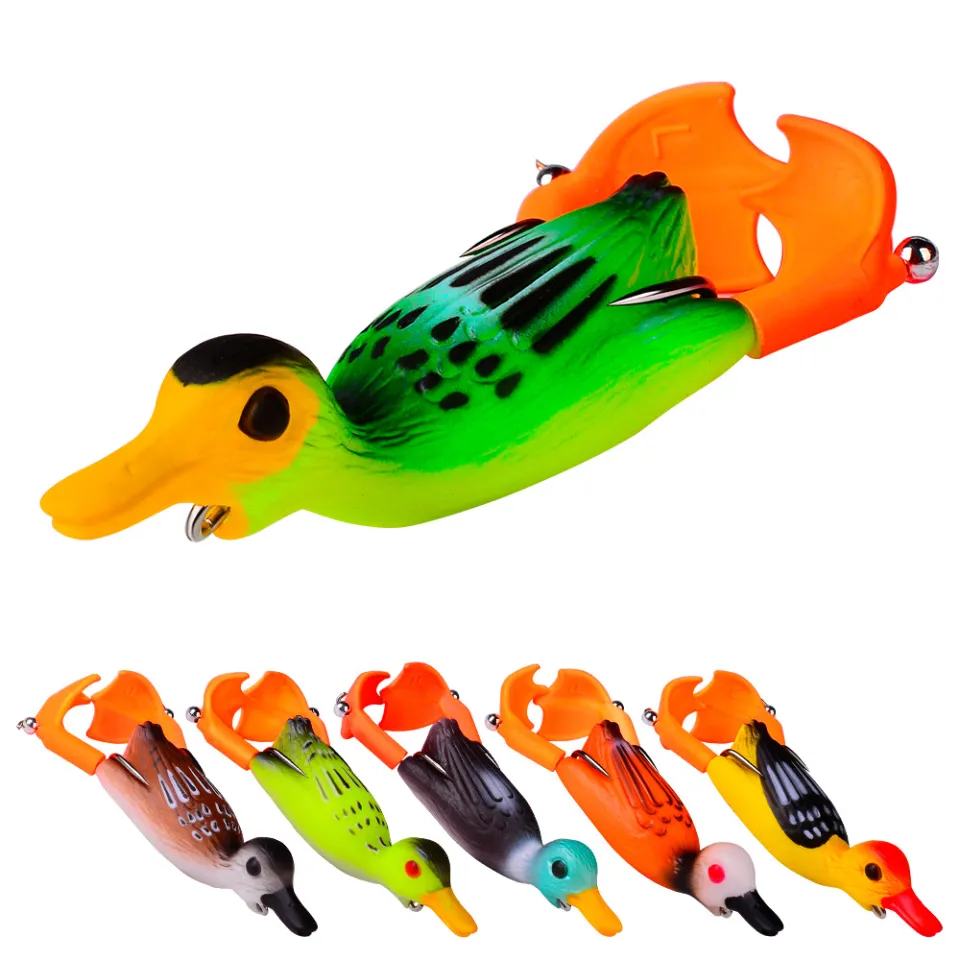 PROBEROS 1pcs Duck Lure 9cm 11g Propeller Flipper Duck Fishing Lure Fishing  Frog Lure Artificial Bait Soft Bait Lure Fishing Floating Baits FR033