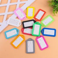 【DT】 hot  5PCS Luggage Tags Double Layer Plastic Multicolor Pull-Out Label Name Baggage Suitcase Tag Printed Paper Cards Travel Key Chain