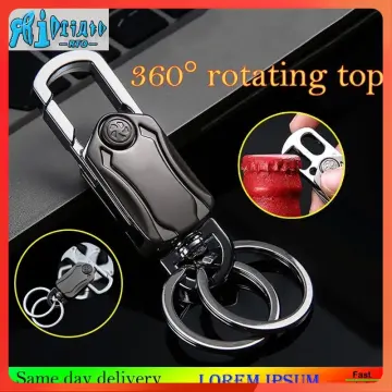 4-in-1 Heavy Duty Key Chain Anti-Anxiety Rotatable Keyring Box Cutter Phone  Holer Bottle Opener Keychain