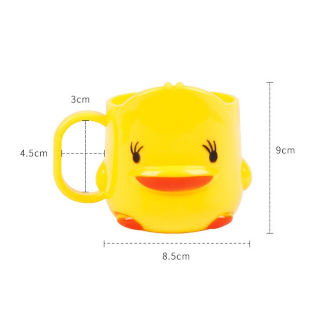 [❉ HOT SALE ❉] duzhikou Children Plastic Mug Yellow Duck Gargle Handle Cup Cut With Handle Thickening Milk Drinking Cup Home Supplies For Kid