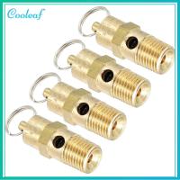 COOLEAF 2Pcs NPT ตัวผู้ วาล์วนิรภัย ความดันความดันสูง 1/4 วาล์วไอเสียออก ชุดเซ็ต การควบคุมการ วาล์วปล่อยน้ำ PSI หลายหน่วย