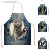 ✚✠◆ 1Pcs Bulldog Dachshund Kitchen Aprons Unisex Dinner Party Cooking Waist Bib Cotton Linen Pinafore Cleaning Tools 55x68cm