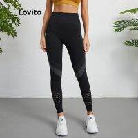 Leggings กางเกงจ๊อกกิ้งสำหรับเลกกิ้งผู้หญิงสำหรับผู้หญิงชุดออกกำลังกายสำหรับผู้หญิง Livoto แห้งเร็วธรรมดาตัดออกกระชับตัวไร้รอยต่อเอวสูงกางเกงกีฬาสำหรับผู้หญิง L09021 (สีดำ/ สีเขียว)