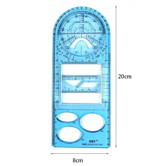 Multi-Function Geometric Ruler Drawing Template Measuring Ruler ...