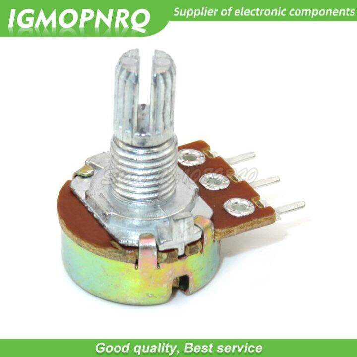 5pcs-100k-ohm-wh148-b100k-3pin-potentiometer-15mm-shaft-with-nuts-and-washers-wh148-100k-shaft-15mm