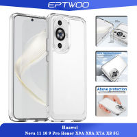 EPTWOO Huawei Nova 11 10 9 Pro Honor X9A X8A X7A X8 5G เคสเคสโทรศัพท์ลายลูกอมกันกระแทกสีทึบใสพร้อม XSC-01ป้องกันหลายชิ้นฝาหลังอะคริลิค