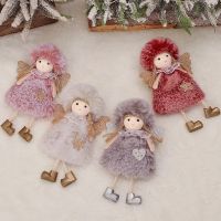 1Pcs Christmas Decorations Handmade Crafts Christmas Tree Hanging Ornaments Plush Angel Girl Doll Pendant Xmas Gift Toys