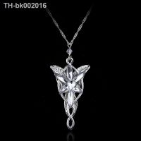 ﹍ Arwen Evenstar Necklace The Elves Princess Fashion Crystal Silver Color Cubic Zirconia Stone Pendant For Women Wedding Gift