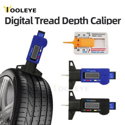 Digital Tread Depth Gauge สำหรับรถยางเครื่องวัดความหนายางรถยนต์การตรวจจับการสึกหรอเครื่องมือวัด Depth Caliper