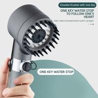 2023 3-Modes Shower Adjustable Pressure Saving One-Key Stop Massage with Filter Element