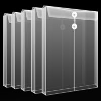 【hot】 4pcs File Organizer Stationery Storage Folder Transparent Loose Filing Binder Document