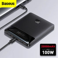 Baseus 100W Power Bank 20000mAh Type C PD Fast Charging Powerbank Portable External Battery Charger For Notebook With 100W Cable