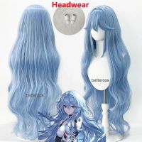 High Quality Ayanami Rei Cosplay Wig Anime EVA 100cm Long Cyan Blue Curly Hair Heat Resistant Halloween Party Wigs + Wig Cap