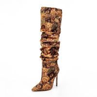 European and American High-quality Fashion Pile Up Boots, Womens Four Season Banquet Boots, Nightclubs, Sexy Runway Shoes