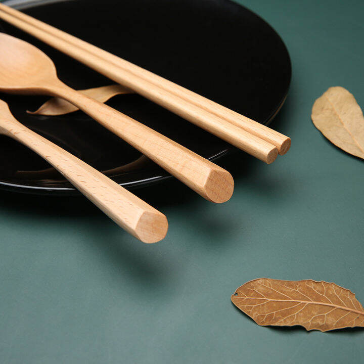 creative-wooden-fork-spoon-and-chopsticks-japanese-style-beech-dining-spoon-fork-tableware-portable-high-quality-kitchen-supplies